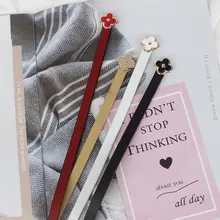 調節可能なウエストベルト【レディース・本革・花飾り・シンプルスタイル・スリムフィット】