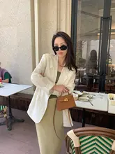高級感のあるフィットしたデザインのスリット入り中長丈スカート【女性用・ベーシック】