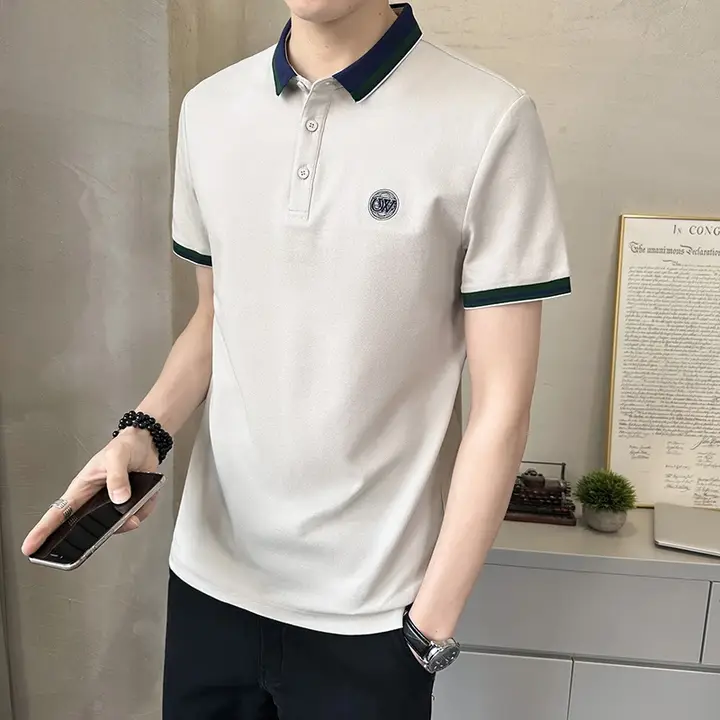 ポロシャツ メンズ 半袖【カラー切替・夏用・襟付き】