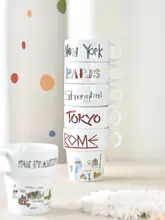 高温耐性の陶磁器製マグカップ【個性的なデザイン・コーヒー用・ミルク用】