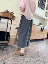 夏用 リラクシングスタイル レディース ロングスカート【深灰色・ゴムウエスト】