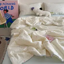 清新なデザインのダブルレイヤーコットンサマーブランケット【全棉・二人用��・極上の柔らかさ】（セットアップ対応）