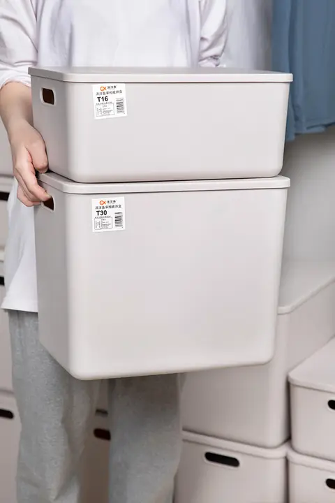 蓋付き プラスチック収納ボックス【防塵・キッチン用・手提げ・バスルームやお菓子収納に最適】