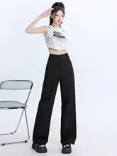 黒のフィット微フレアパンツ【大きいサイズ・梨型体型・スーツスタイル】
