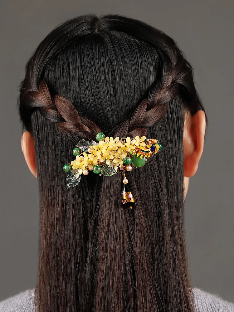 古風の金木犀ヘアクリップ：中国風デザインのトップクリップが着物・振袖に最適な理由