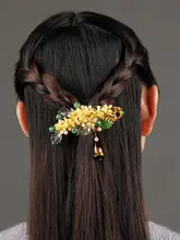 古風の金木犀ヘアクリップ【大きめ・後頭部用・着物や振袖に最適】