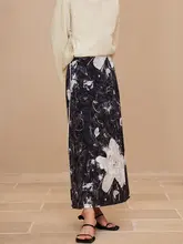 立体プリントのシルクベルベットスカート【新中式・復古デザイン・スリット入り】（セットアップ対応）