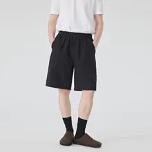 春夏用 メンズカジュアルショートパンツ【フィット・無地・レトロスタイル】（セットアップ対応）