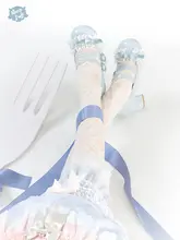 ティラミスデザインの中ヒールロリータ風シューズ【シープパフ・オリジナル・万能】