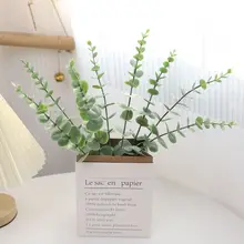 フェイクフラワー ユーカリの葉 インテリア装飾 レトロ 北欧スタイル プラスチックフラワー