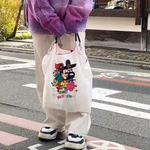 大胡子刺繍エコバッグ【ナイロン・ボールチェーン・トートタイプ】
