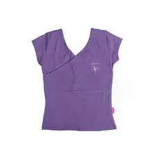 子供用バレエダンスTシャツ【前交差・Vネック・フィットデザイン】