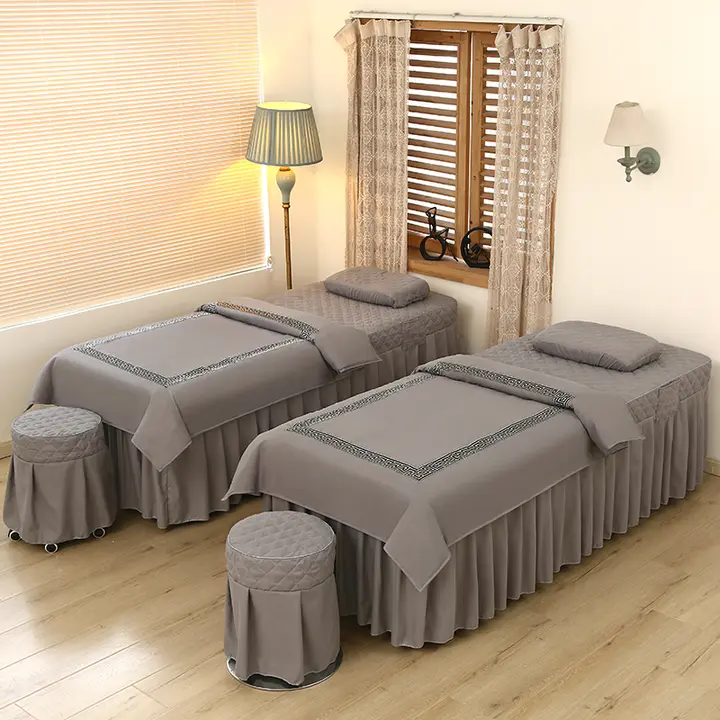 美容マッサージ用ベッドカバー【四点セット・極上の柔らかさ・通気性あり】（セットアップ対応）
