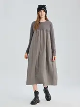 ゆったりとした重ね着風ワンピース【ブラック・通勤向け・春秋用】（セットアップ対応）