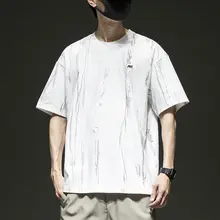 ビンテージ風バティック染めラウンドネック半袖Tシャツ【ゆったりサイズ・カジュアル】
