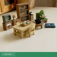 ミニチュア家具セット ドールハウス小物 樹脂製 置物 かわいい 癒やし デスクトップ インテリア プレゼント