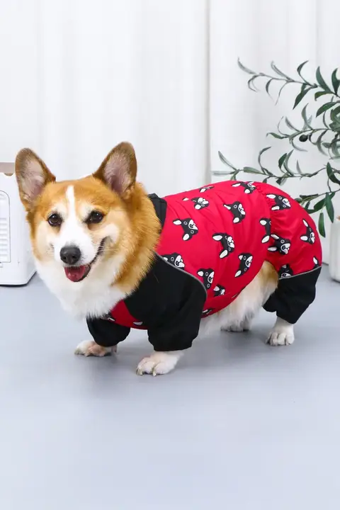 全身保護の防水レインコート【犬用・小型・中型犬対応・お散歩用】