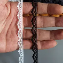 薄手の透け感レースフリル【波形ドット・ドールウェア用・幅広】