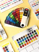 42色 水彩固形絵具セット【学生・お子様向け・収納ケース付き】