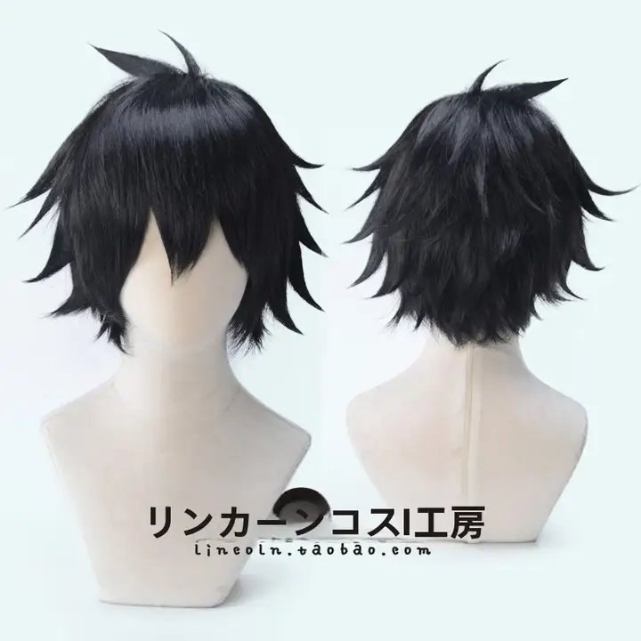 COSPLAY用ウィッグ【黒色・逆撫でスタイル・Zackキャラクター用】
