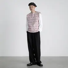 抗田字格デザインのニットベスト【秋冬用・ファッションレイヤリング】