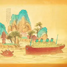 海洋伝説シリーズのタイタニックと中式港のQ版モデル【接着剤不要・塗装済】