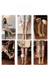 羊羔毛のオーバーザニーブーツ【暖かい・女性用・2wayデザイン】