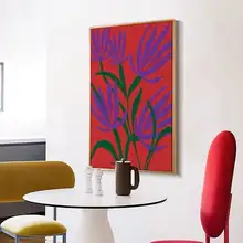 モダンデザインの抽象植物アートパネル【白黒グレー・インテリア装飾用】
