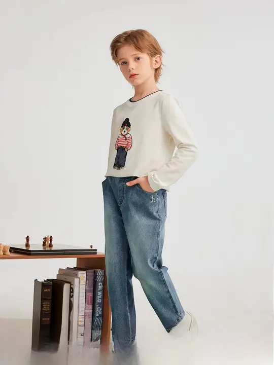 快適なデザイン！男の子用ジーンズ【カジュアルスタイル・ロングパンツ】（セットアップ対応）