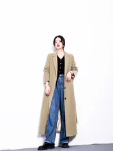 レディース ロングテーラードジャケット【ブラック・オーバー膝・アンクル丈】