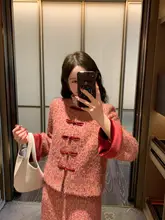 春季用レトロウールジャケット【小柄向け・ボタン付き・日本風デザイン】