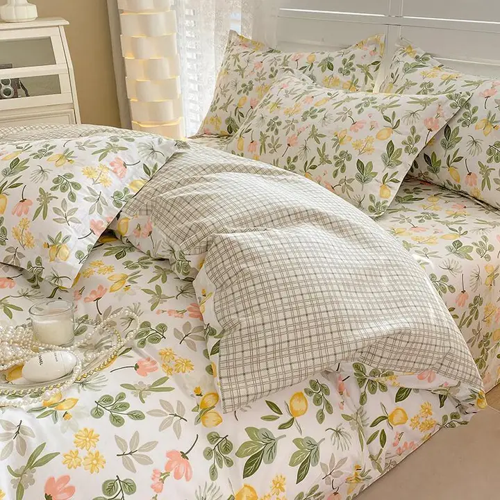 寝具 四点セット 春秋向け 100%綿 ナチュラルスタイル