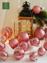 クリスマスツリー用装飾ボール【ゴールド・ピンク・ローズゴールド・角型デザイン】