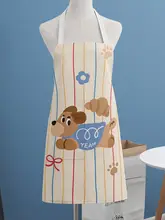 可愛いドット柄のペットデザインエプロン【男女兼用・防水・夏用】（セットアップ対応）
