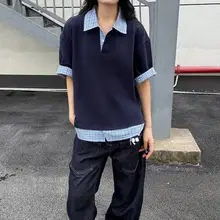 チェック柄ポロカラー半袖シャツ【タイプ・夏用・清潔感】（セットアップ対応）