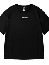 ストリートスタイルのメンズTシャツ【ラウンドネック・ドロップショルダー・白鹅绒使用】