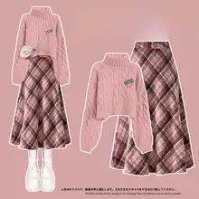 春のコーディネートに最適！ピンクニットワンピース【小柄サイズ・アカデミックスタイル・半袖】（セットアップ対応）