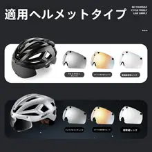 自転車用ヘルメットバイザー【マグネット式・調光レンズ・昼夜兼用】