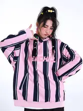 ストライプデザインのフード付きスノースーツ【男女兼用・アウトドア・防水・保温】