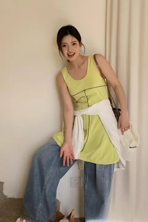 DADATATA レディース 夏用 正肩 短袖 Tシャツワンピース【大きいサイズ・セパレートセット】