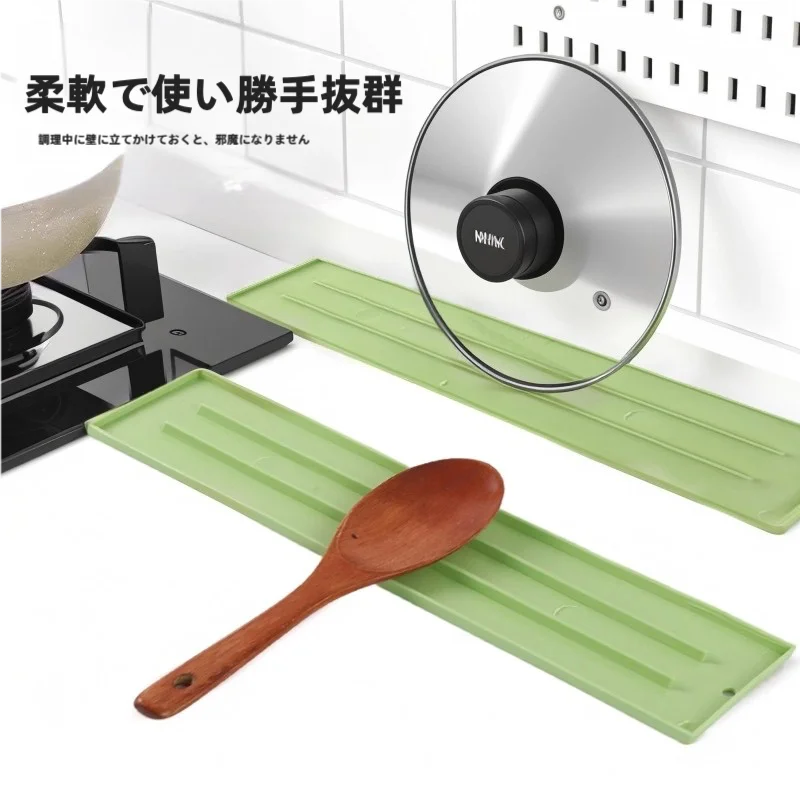 キッチン用シリコン鍋蓋マット【穴あけ不要・滑り止め・水切り機能】