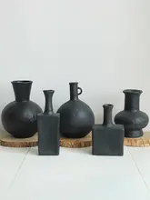 シンプルな陶器製花瓶【水耕栽培・アートデコレーション用】