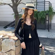 春の柔らかい風を感じる2件組ニットカーディガン【女性用・アウター・ベスト・春コーデに最適】（セットアップ対応）