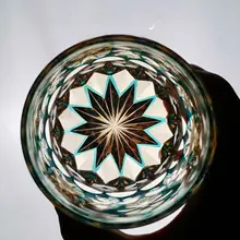 江戸切子デザインのクリスタルグラス【花球柄・ウイスキー用・贈り物に最適】