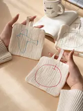 シンプルラインの刺繍コースター【アップルとバードデザイン・滑り止め・吸水性】