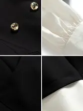 2点セット レディース トップス カジュアルパンツ ダブルブレスト パッチワーク プリーツ ストレート おしゃれ