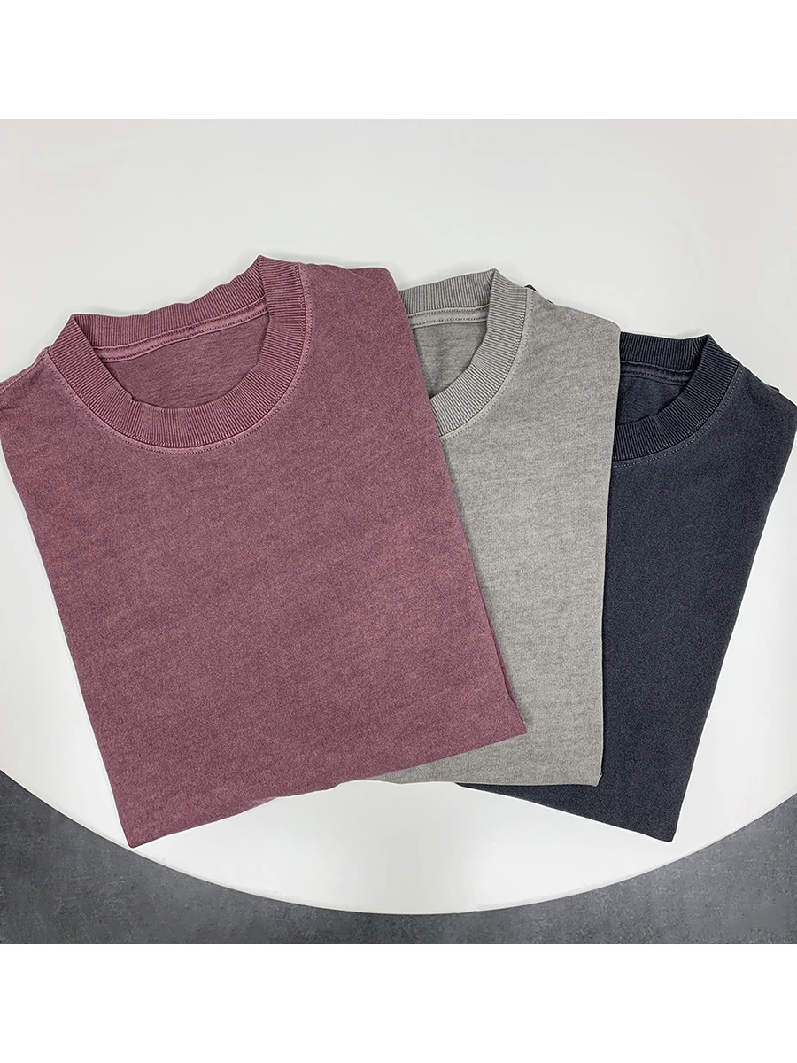 水洗染色の復古風Tシャツ：色あせ防止と復活に適した純棉素材の実態