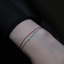 天然素材のミニ珍珠とカラーテープを使用した手作りブレスレット【シンプルデザイン・ユニセックス】