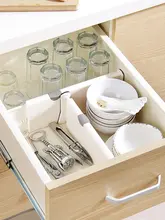 伸縮式プラスチック製収納仕切り板【衣類・靴下用・自由組み合わせ可能】
