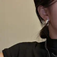 S925純銀製 アーチ形デザインピアス【シンプルで個性的】